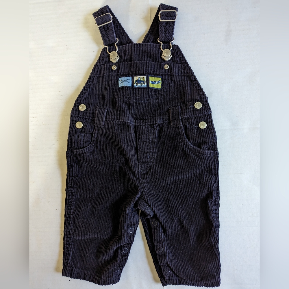 Gymboree Corduroy Baby Overalls Blue Fishing 3-6 Months